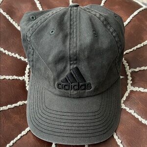adidas Charcoal Black Washed Logo Cap